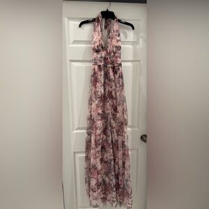 Floral Pink Sparkly Dress